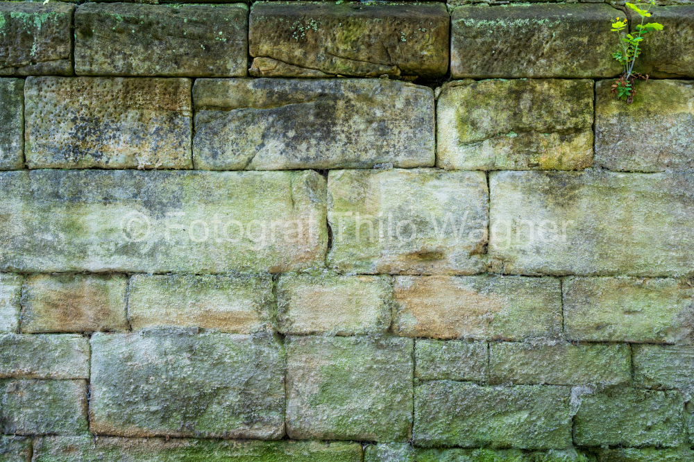 Steinmauer vom Schloss Heidecksburg in Rudolstadt, Thüringen, Deutschland